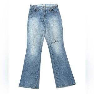 Cache Vintage Low Rise Distressed Flared Jeans